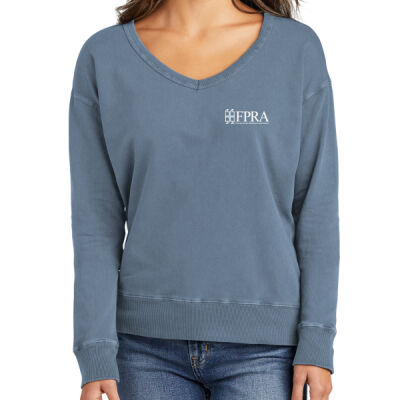 FPRA - Women's Beach Wash ® Garment Dyed V Neck Sweatshirt Thumbnail